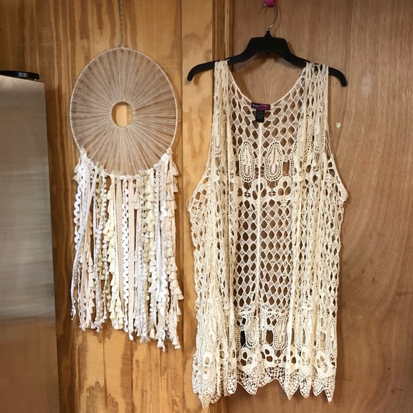 Say What? Sweaters - Plus size cream color vest/ cardigan 3x